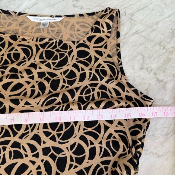 DVF Diane Von Furstenberg Dress Renaxi Asymmetrical Geometric 100% Silk Sz 12 - Picture 5 of 7